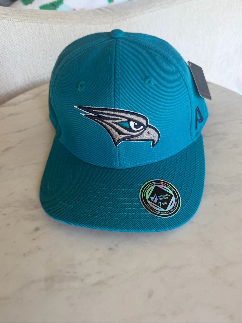 Baseball United Mid East Falcons Official On-Field Alternate Cap Teal 7 1/8 NWT